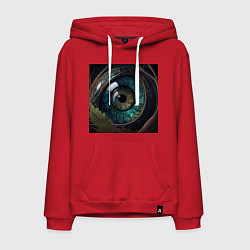 Толстовка-худи хлопковая мужская Взгляд со стороны, цвет: красный