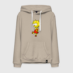 Толстовка-худи хлопковая мужская Красивая Лиза, цвет: миндальный