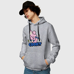 Толстовка-худи хлопковая мужская Cooky BT21 Jungkook, цвет: меланж — фото 2