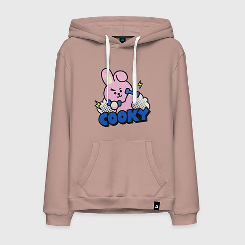 Мужская толстовка-худи Cooky BT21 Jungkook / Пыльно-розовый – фото 1