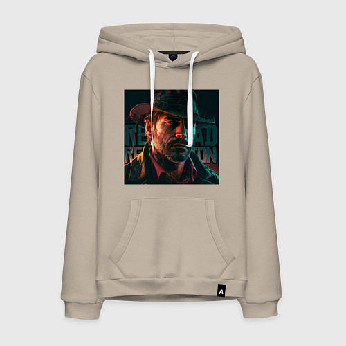 Мужская толстовка-худи Red Dead redemption, dark Arthur / Миндальный – фото 1