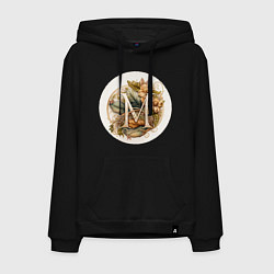 Толстовка-худи хлопковая мужская Весенняя М, цвет: черный