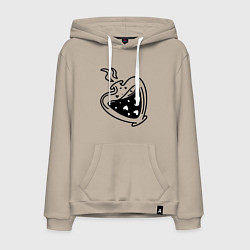 Толстовка-худи хлопковая мужская Love potion, цвет: миндальный