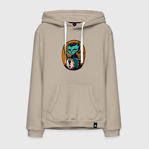 Мужская толстовка-худи Rock Cat / Миндальный – фото 1