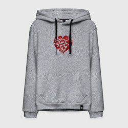 Толстовка-худи хлопковая мужская Twisted heart, цвет: меланж