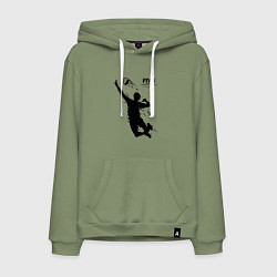 Толстовка-худи хлопковая мужская FIVB - международная федерация волейбола, цвет: авокадо