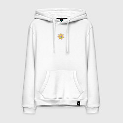 Толстовка-худи хлопковая мужская Весёлое солнце с языком, цвет: белый