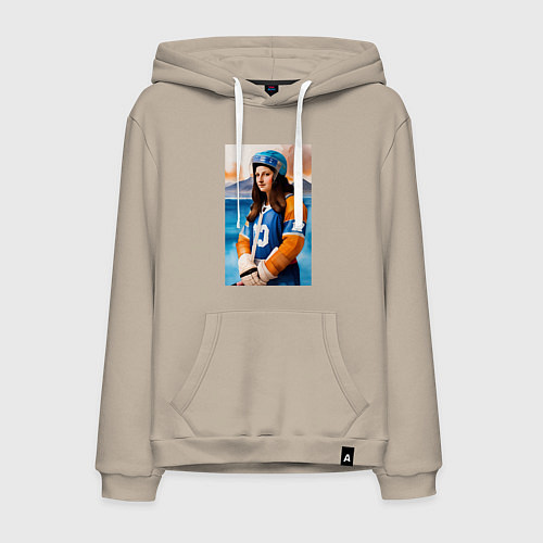 Мужская толстовка-худи Мона Лиза - крайний нападающий / Миндальный – фото 1