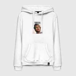 Толстовка-худи хлопковая мужская Nirvana Оуэн Уилсон пародия, цвет: белый