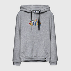 Толстовка-худи хлопковая мужская Шахматный парад 1 мая, цвет: меланж
