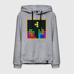 Толстовка-худи хлопковая мужская Tetris, цвет: меланж