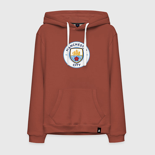 Мужская толстовка-худи Manchester City FC / Кирпичный – фото 1