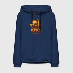 Толстовка-худи хлопковая мужская Duff beer brewing, цвет: тёмно-синий
