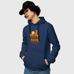 Толстовка-худи хлопковая мужская Duff beer brewing, цвет: тёмно-синий — фото 2