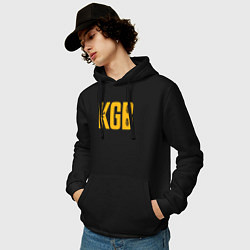 Толстовка-худи хлопковая мужская KGB, цвет: черный — фото 2