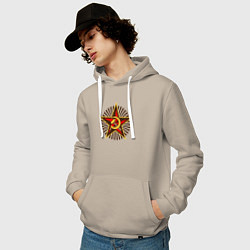 Толстовка-худи хлопковая мужская Star USSR, цвет: миндальный — фото 2