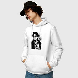 Толстовка-худи хлопковая мужская Johnny Depp - graphics, цвет: белый — фото 2