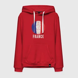 Толстовка-худи хлопковая мужская Футбол Франции, цвет: красный