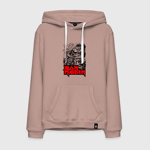 Мужская толстовка-худи Iron Maiden eyes / Пыльно-розовый – фото 1