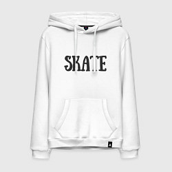 Толстовка-худи хлопковая мужская Skate, цвет: белый