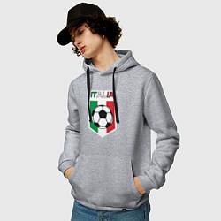 Толстовка-худи хлопковая мужская Футбол Италии, цвет: меланж — фото 2