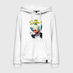 Толстовка-худи хлопковая мужская Krusty the clown, цвет: белый