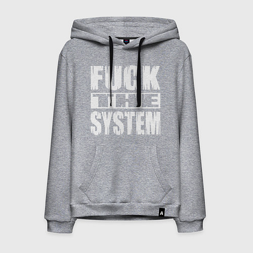 Мужская толстовка-худи SoD - f**k the system / Меланж – фото 1