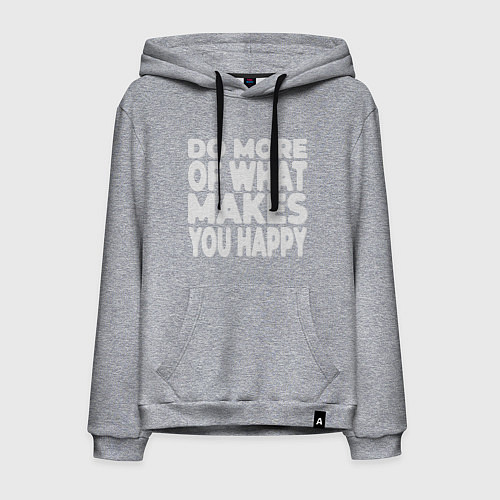 Мужская толстовка-худи Надпись Do more of what makes you happy / Меланж – фото 1