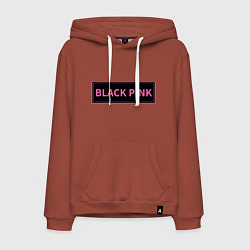 Толстовка-худи хлопковая мужская Логотип Блек Пинк, цвет: кирпичный
