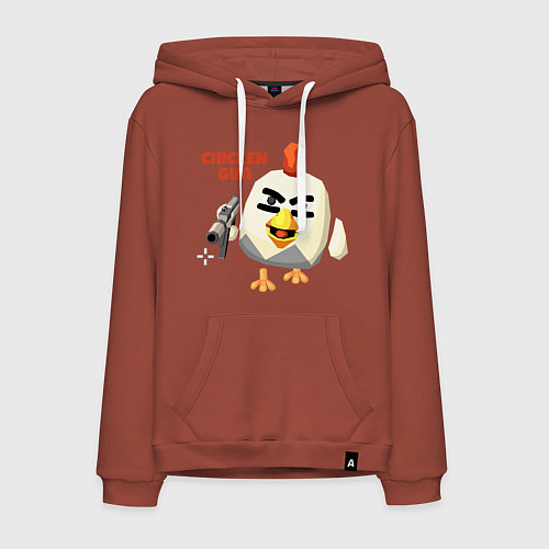 Мужская толстовка-худи Chicken Gun злой / Кирпичный – фото 1