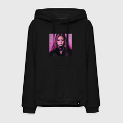 Толстовка-худи хлопковая мужская Blackpink Jennie аниме рисунок, цвет: черный