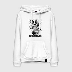 Толстовка-худи хлопковая мужская Linkin Park all, цвет: белый