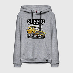 Толстовка-худи хлопковая мужская Russia tuning car, цвет: меланж