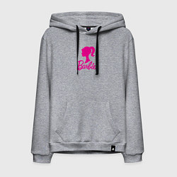 Толстовка-худи хлопковая мужская Розовый логотип Барби, цвет: меланж