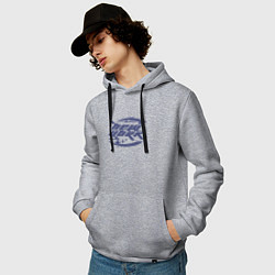 Толстовка-худи хлопковая мужская New York - Y2K, цвет: меланж — фото 2