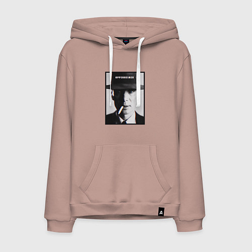 Мужская толстовка-худи Взгляд Оппенгеймера / Пыльно-розовый – фото 1