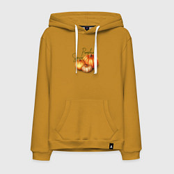 Толстовка-худи хлопковая мужская Pumpkin Spice, цвет: горчичный