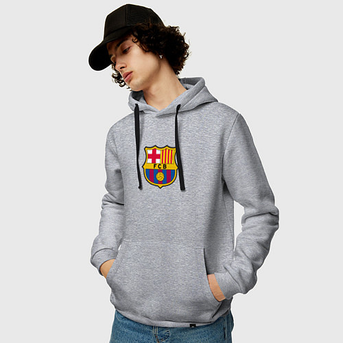 Мужская толстовка-худи Barcelona fc sport / Меланж – фото 3