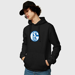 Толстовка-худи хлопковая мужская Schalke 04 fc club, цвет: черный — фото 2