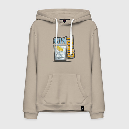 Мужская толстовка-худи Джин-тоник / Миндальный – фото 1