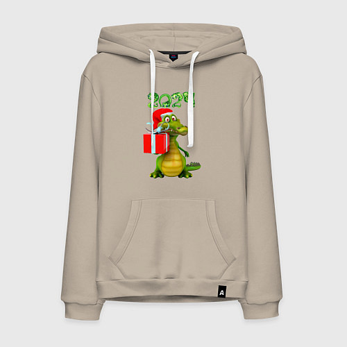 Мужская толстовка-худи Дракон с подарком 2024 / Миндальный – фото 1