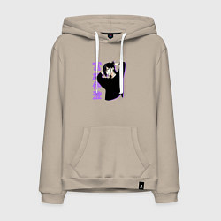 Толстовка-худи хлопковая мужская Изуми - Хоримия, цвет: миндальный