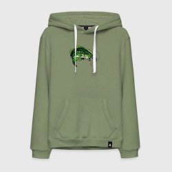 Толстовка-худи хлопковая мужская Green fish, цвет: авокадо
