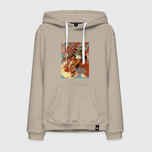 Мужская толстовка-худи Disco elysium / Миндальный – фото 1