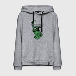 Толстовка-худи хлопковая мужская Rage Against - statue of liberty, цвет: меланж