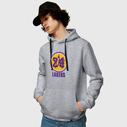 Толстовка-худи хлопковая мужская 24 Lakers, цвет: меланж — фото 2