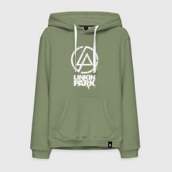 Толстовка-худи хлопковая мужская Linkin Park - white, цвет: авокадо