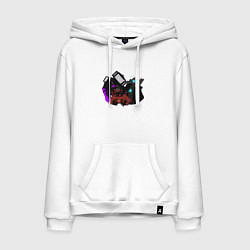 Толстовка-худи хлопковая мужская Камерамен ТВ мен м Спикермен, цвет: белый