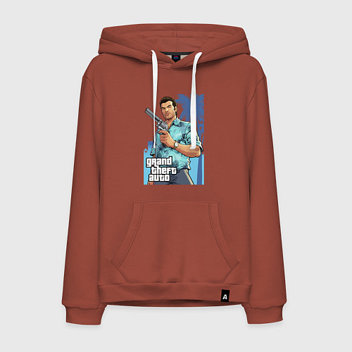 Мужская толстовка-худи GTA - Томми Версетти / Кирпичный – фото 1