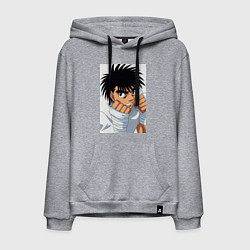 Толстовка-худи хлопковая мужская Иппо Боксер, цвет: меланж